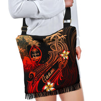 Guam Polynesian Boho Handbag - Plumeria Flowers And Waves - Polynesian Pride