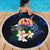 Tahiti Polynesian Beach Blanket - Turtle With Plumeria Flowers - Polynesian Pride