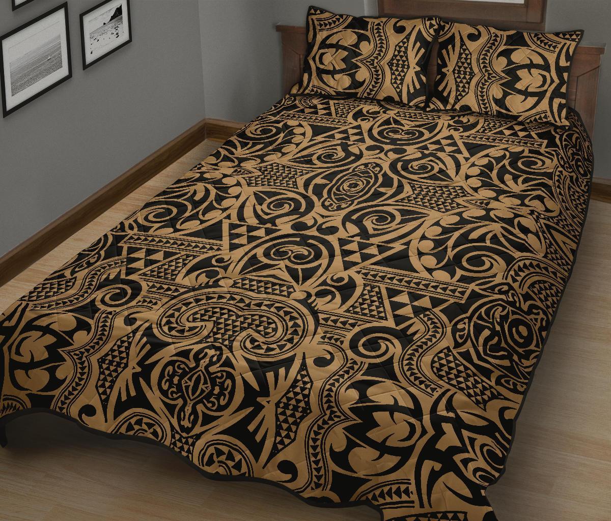 Hawaii Quilt Bed Set Polynesia Kakau Turtle AH - Polynesian Pride