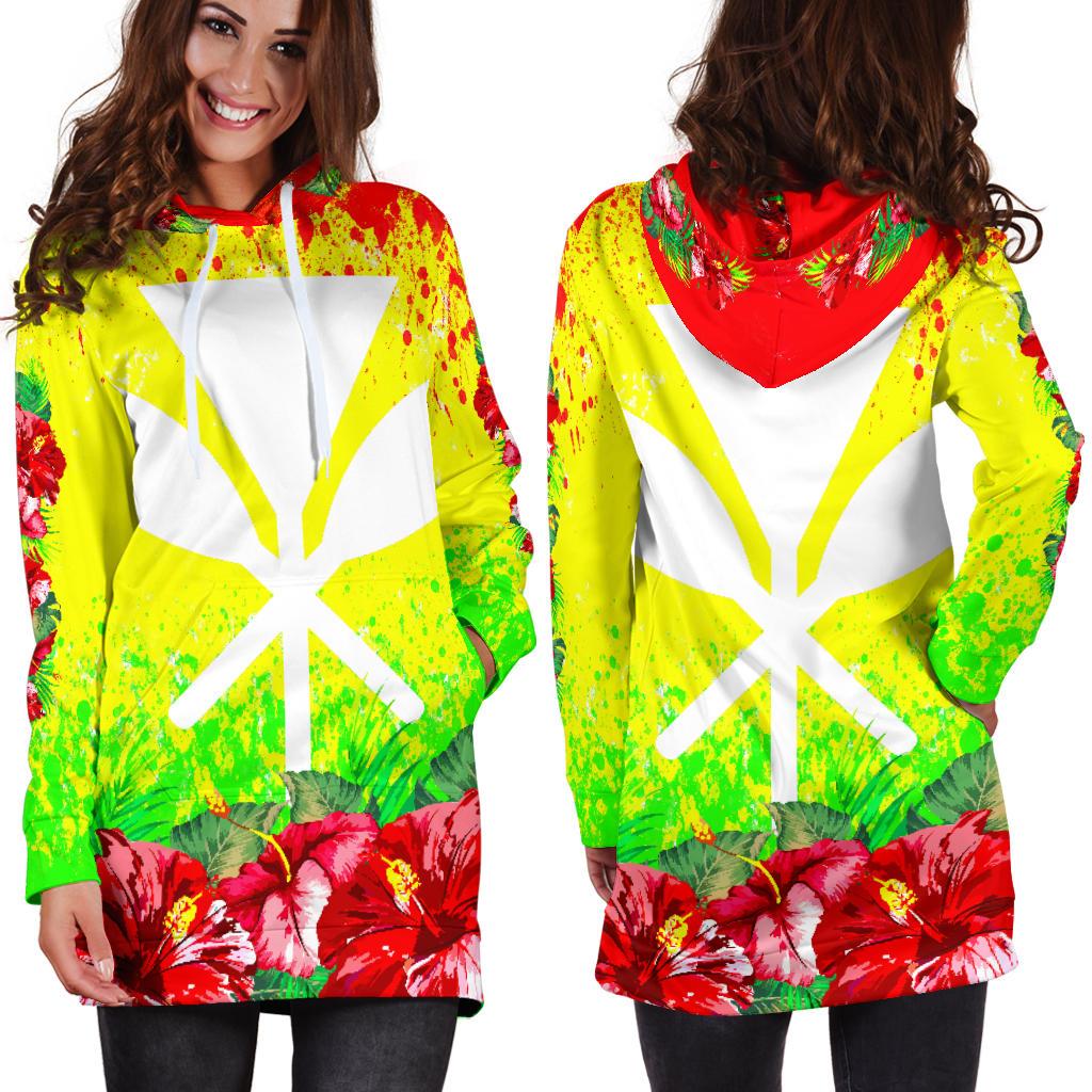 Hawaii Women's Hoodie Dress - Hibiscus Style - Polynesian Pride