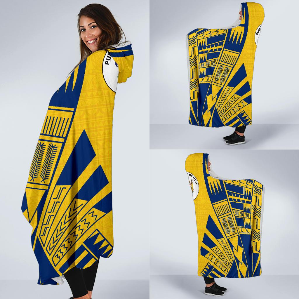 Niue Hooded Blanket - Polynesian Tattoo Flag - Polynesian Pride
