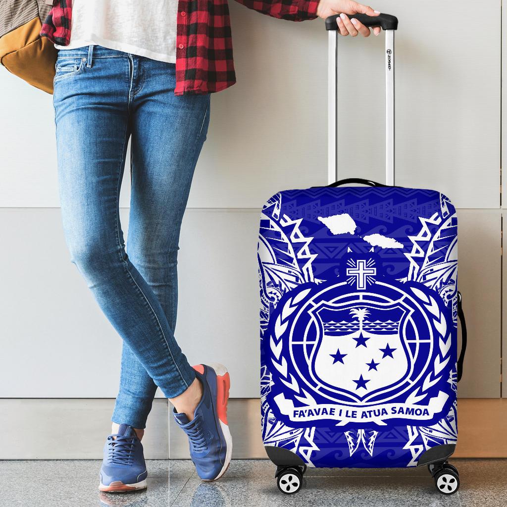 Samoa Polynesian Luggage Covers Map Blue - Polynesian Pride