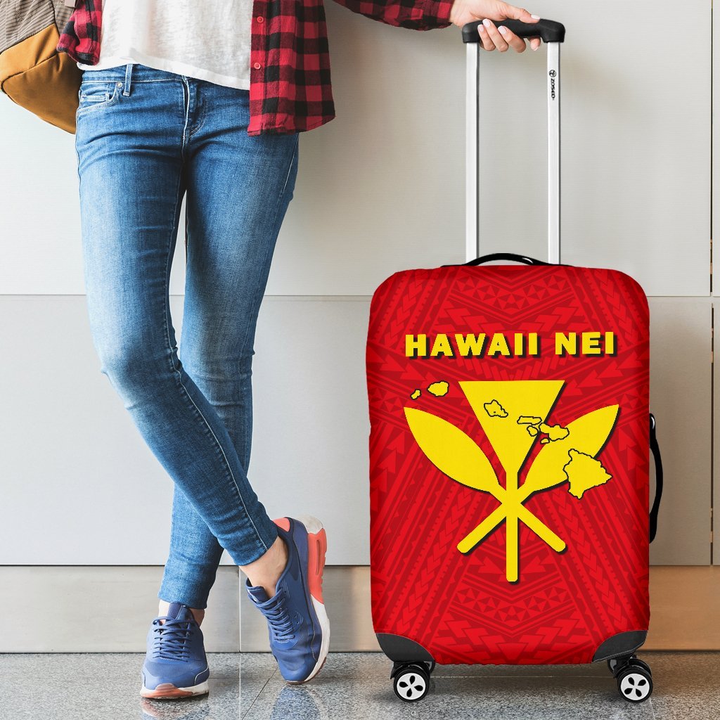 Hawaii Kanaka Polynesian Luggage Covers Red - Polynesian Pride