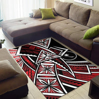 Chuuk Area Rug - Tribal Flower Special Pattern Red Color - Polynesian Pride