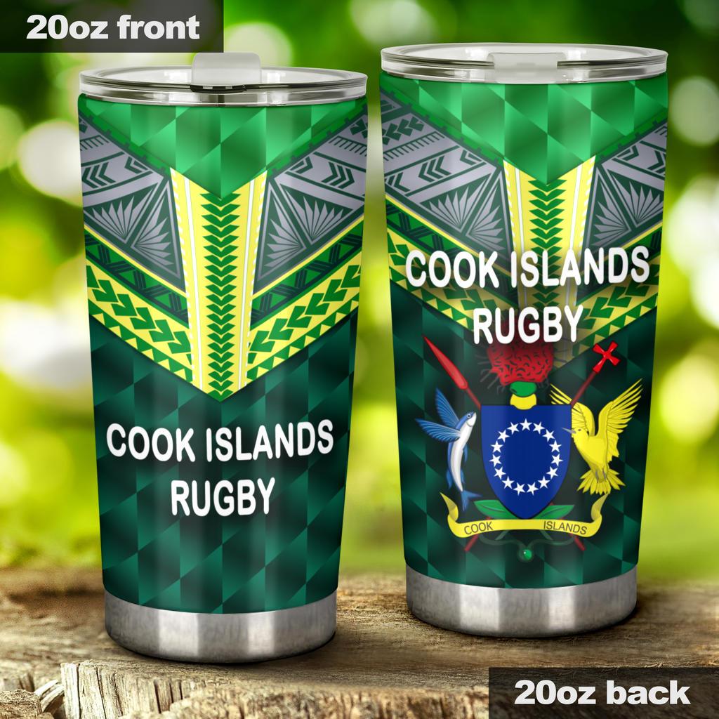 Cook Islands Ruby Tumbler Style Tumbler 20oz Large Green - Polynesian Pride