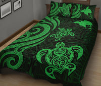 Papua New Guinea Quilt Bed Set - Green Tentacle Turtle - Polynesian Pride