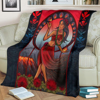 Polynesian Hawaii Blanket - Pele Hawaiian Girl - Polynesian Pride