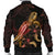 Chuuk Polynesian Men's Bomber Jacket - Turtle With Blooming Hibiscus Gold - Polynesian Pride