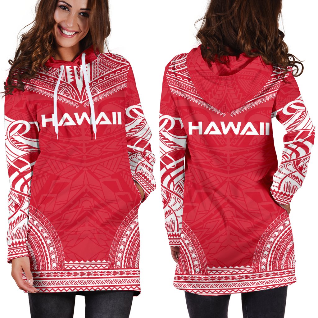 Hawaii Women's Hoodie Dress - Polynesian Flag Chief - Polynesian Pride