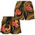 Pohnpei Micronesian Women Shorts - Gold Plumeria - Polynesian Pride