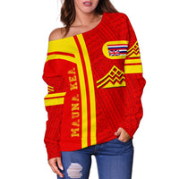 Hawaiian Polynesian Mauna Kea Women's Off Shoulder Sweater - Morale Style - Polynesian Pride