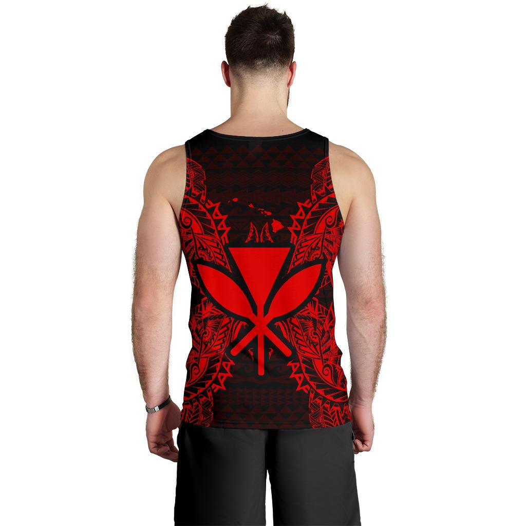 Hawaii Polynesian Men Tank Top Map Red - Polynesian Pride