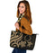 Cook Islands Leather Tote Bag - Gold Tentacle Turtle - Polynesian Pride