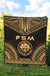 Federated States Of Micronesia Premium Quilt - FSM Seal Polynesian Chief Gold Version - Polynesian Pride