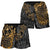 Guam Polynesian Shorts (Women) - Gold Turtle Flowing - Polynesian Pride