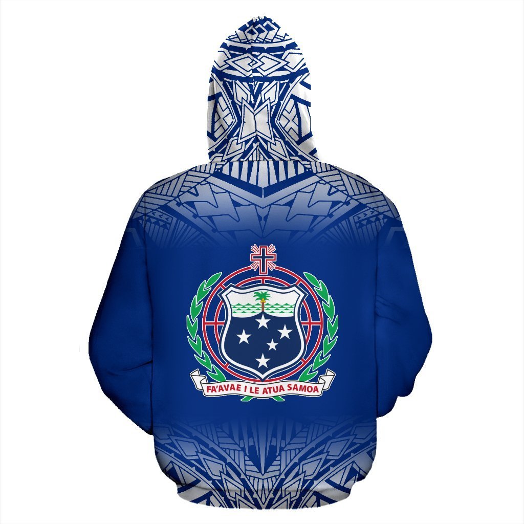 Samoa All Over Zip up Hoodie Polynesian Fog Version - Polynesian Pride
