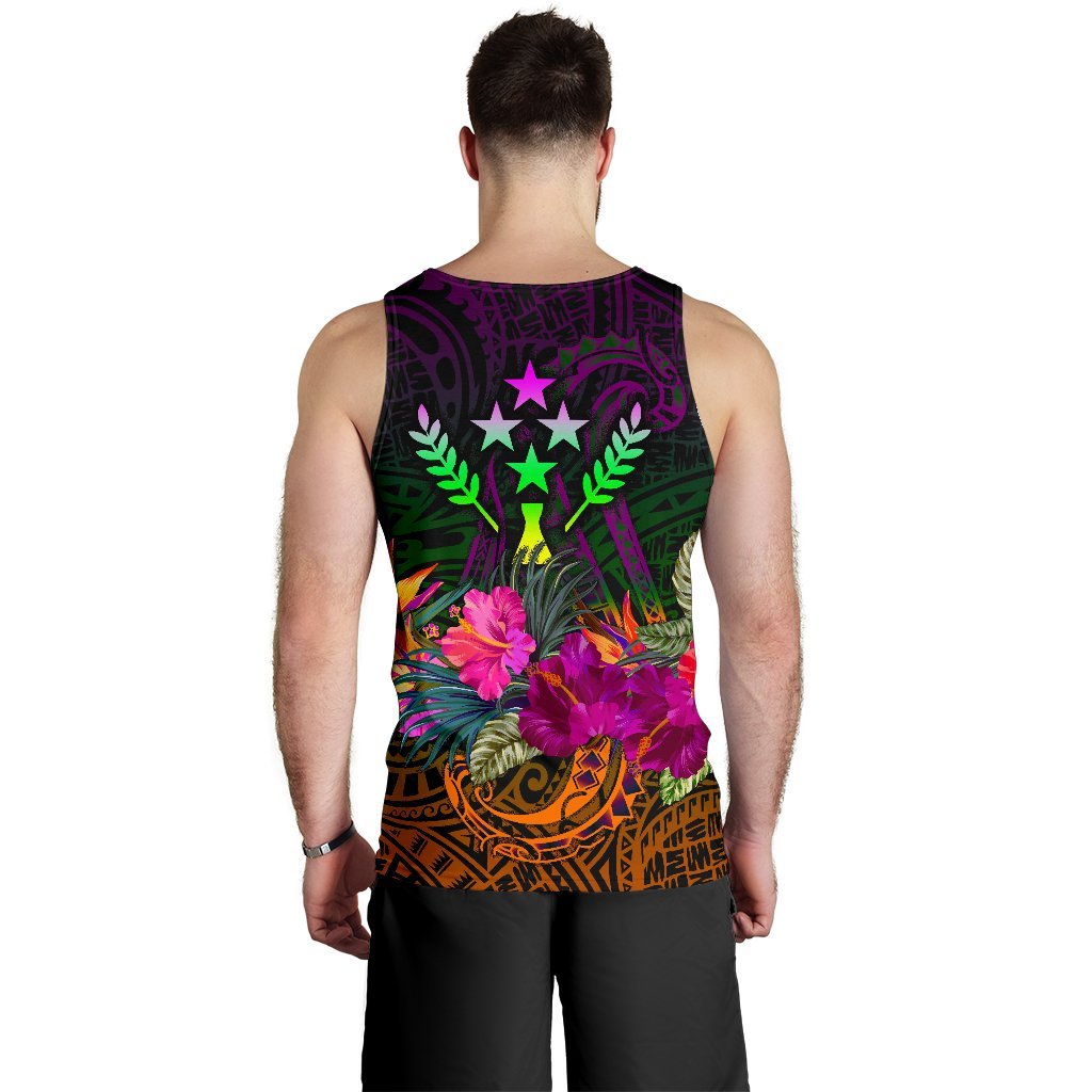 Kosrae Personalised Men's Tank Top - Summer Hibiscus - Polynesian Pride