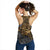 Guam Polynesian Racerback Tank (Women) - Gold Turtle Flowing - Polynesian Pride