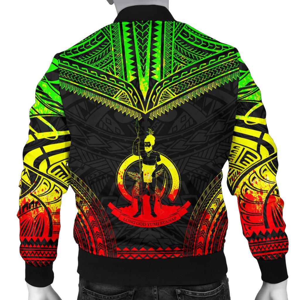 Vanuatu Polynesian Chief Men's Bomber Jacket - Reggae Version - Polynesian Pride