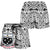 Samoa All Over Print Women's Shorts - Samoa Coat Of Arm, Polynesian Tattoo White And Black - Polynesian Pride