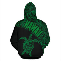Hawaii Zip up Hoodie Hawaii Turtle Mermaid Polynesian Tattoo Green Version - Polynesian Pride