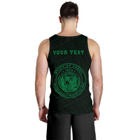 Hawaii Kakau Polynesian Coat Of Arms Personalized Men's Tank Top - Green - Polynesian Pride