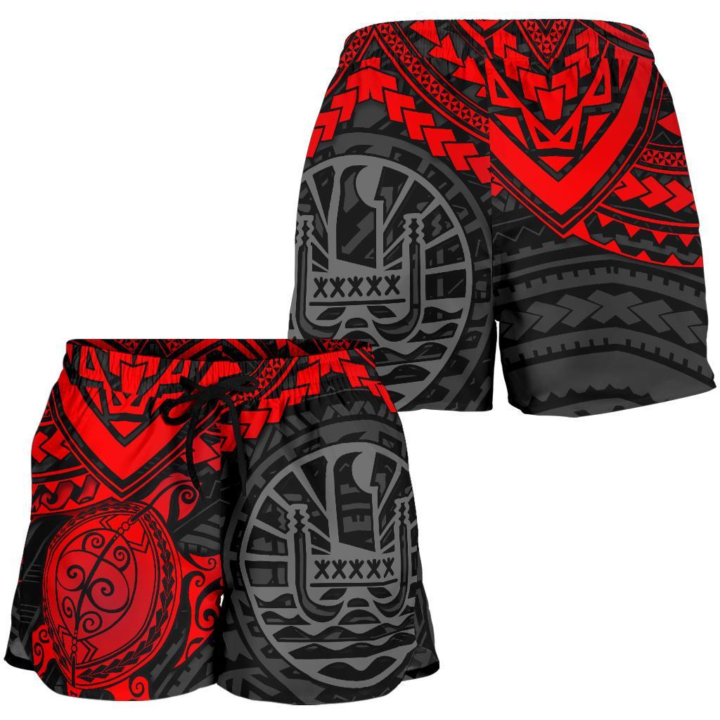 Tahiti Polynesian Women's Shorts - Red Turtle Women RED - Polynesian Pride