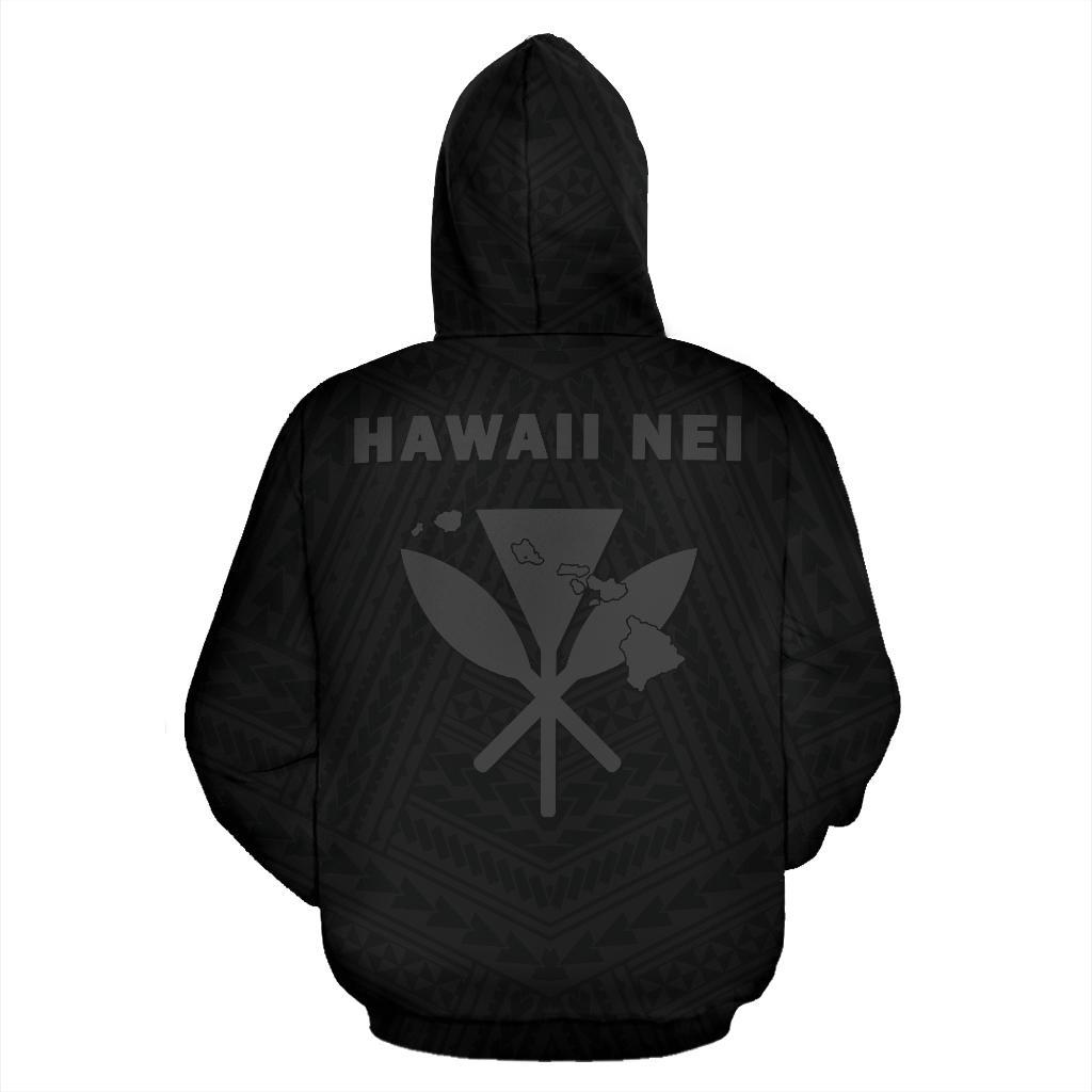 Hawaii Kanaka Polynesian Zip up Hoodie Grey - Polynesian Pride