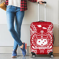 Samoa Polynesian Luggage Covers Map Red White - Polynesian Pride
