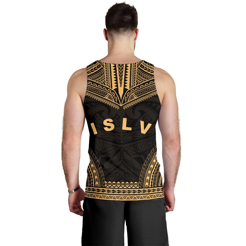 Society Islands Men's Tank Top - Polynesian Chief Gold Version - Polynesian Pride