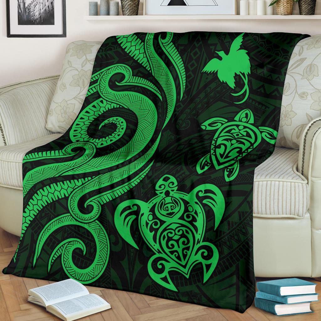 Papua New Guinea Premium Blanket - Green Tentacle Turtle - Polynesian Pride