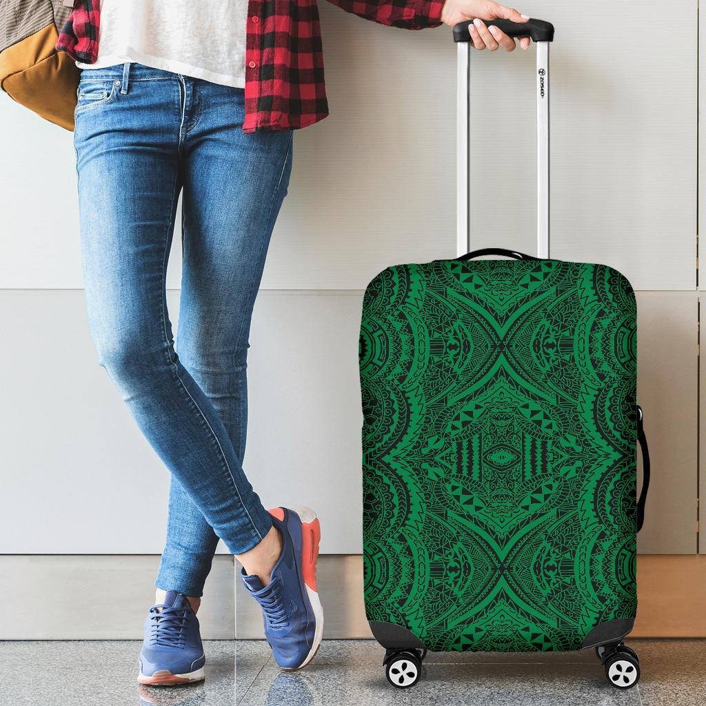 Polynesian Symmetry Green Luggage Covers Green - Polynesian Pride