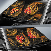 New Caledonia Auto Sun Shades - Gold Plumeria - Polynesian Pride