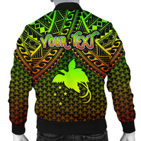 Polynesian Papua New Guinea Personalised Men's Bomber Jacket - Reggae Vintage Polynesian Patterns - Polynesian Pride