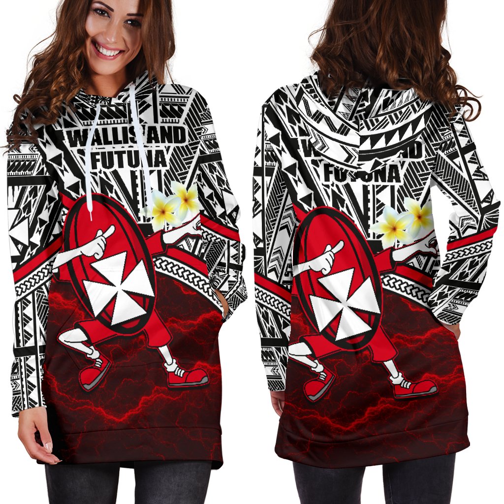 Dab Trend Style Rugby Women Hoodie Dress Wallis and Futuna - Polynesian Pride
