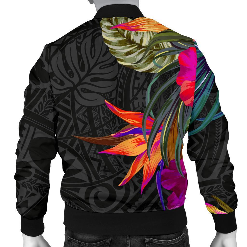 Polynesian Custom Personalised Men's Bomber Jacket - Hibiscus Pattern - Polynesian Pride