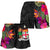 Fiji All Over Print Women's Shorts - Polynesian Hibiscus Pattern Women Black - Polynesian Pride