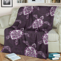 Purple Turtle Polynesian Premium Blanket - Polynesian Pride