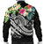 Fiji Polynesian Men's Bomber Jacket - Summer Plumeria (Black) - Polynesian Pride