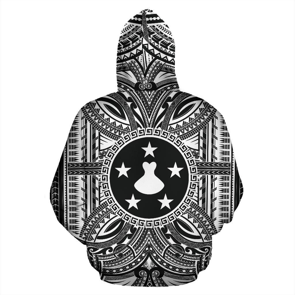 Austral Islands ll Over Hoodie ustral Islands Coat of rms Polynesian White Black - Polynesian Pride
