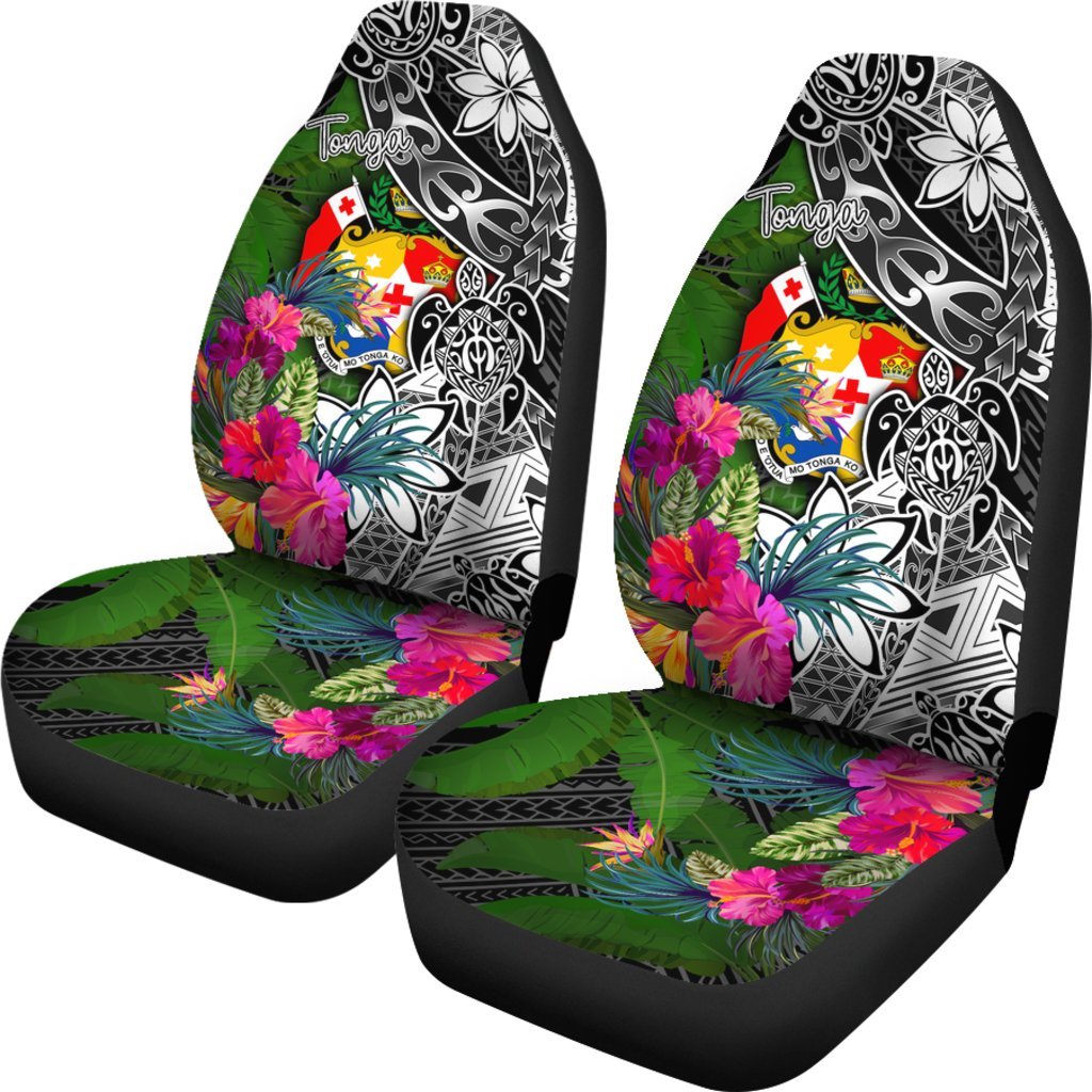 Tonga Car Seat Covers - Turtle Plumeria Banana Leaf - Polynesian Pride
