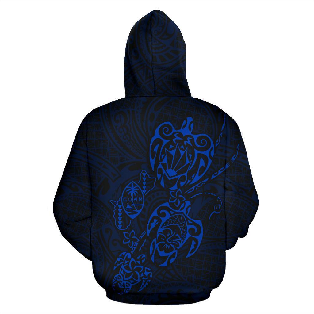 Zip up Hoodie Guam Family Turtles Map Polynesian Blue - Polynesian Pride