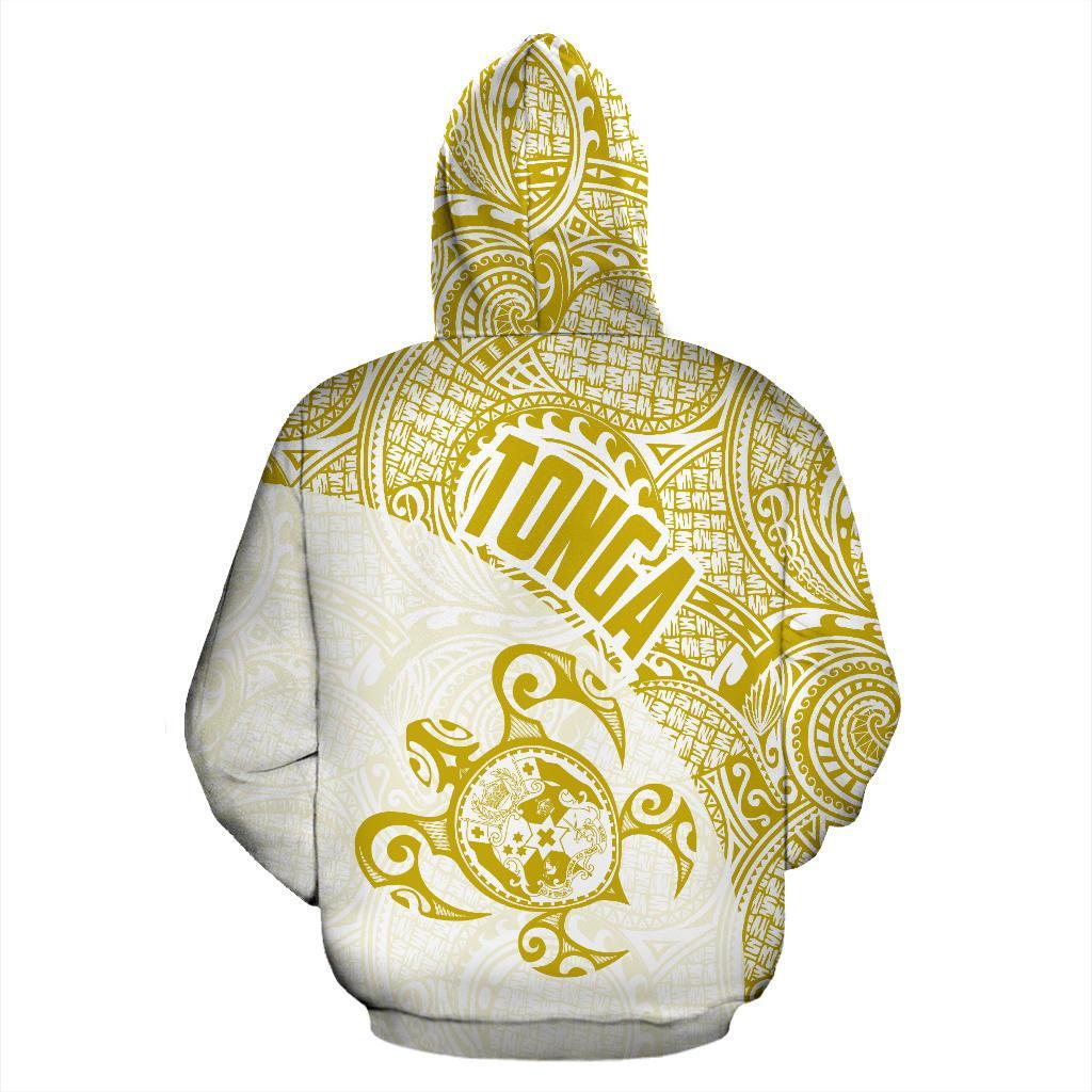 Tonga Zip up Hoodie Tonga Coat of Arms In Turtle Polynesian Tattoo 070 - Polynesian Pride