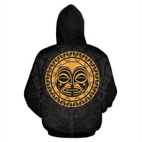 Polynesian All Over Hoodie Polynesian Face Tattoo 4 - Polynesian Pride