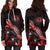 Hawaii Polynesian Hoodie Dress - Turtle With Blooming Hibiscus Red - Polynesian Pride