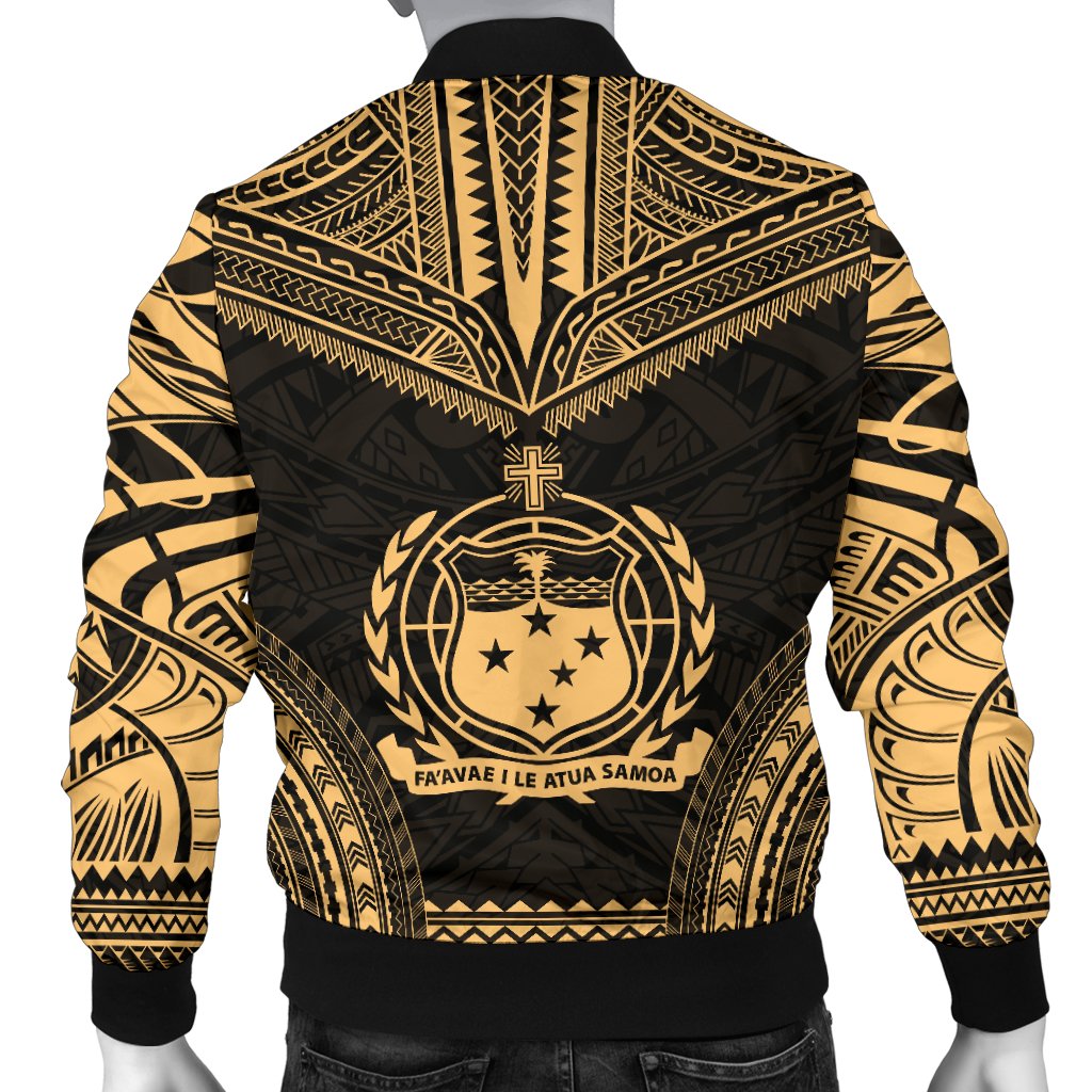 Samoa Polynesian Chief Men's Bomber Jacket - Gold Version - Polynesian Pride