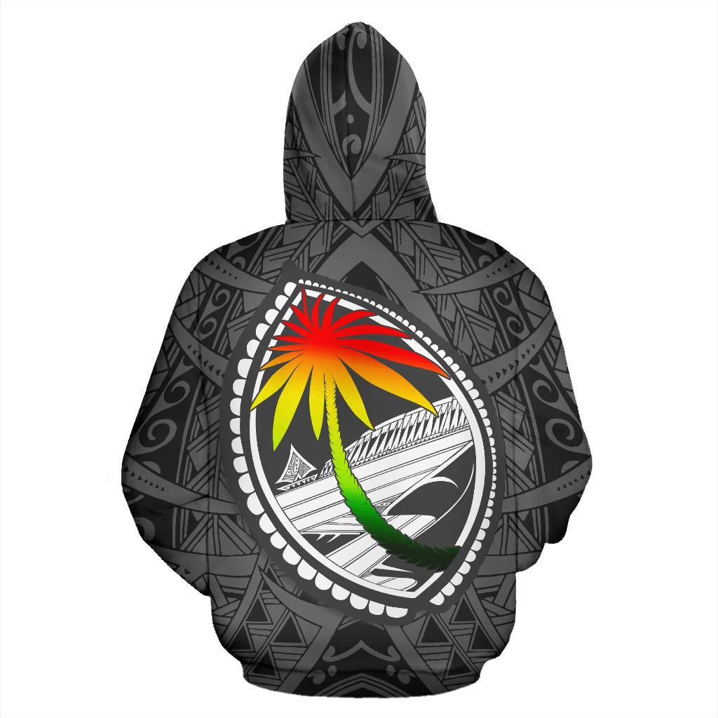 Guam All Over Zip up Hoodie Polynesian Turtle Style - Polynesian Pride