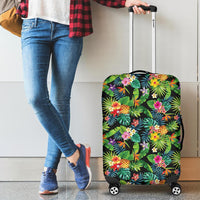 Tropical Pattern With Pineapples, Palm Leaves And Flowers Luggage Cover - Polynesian Pride