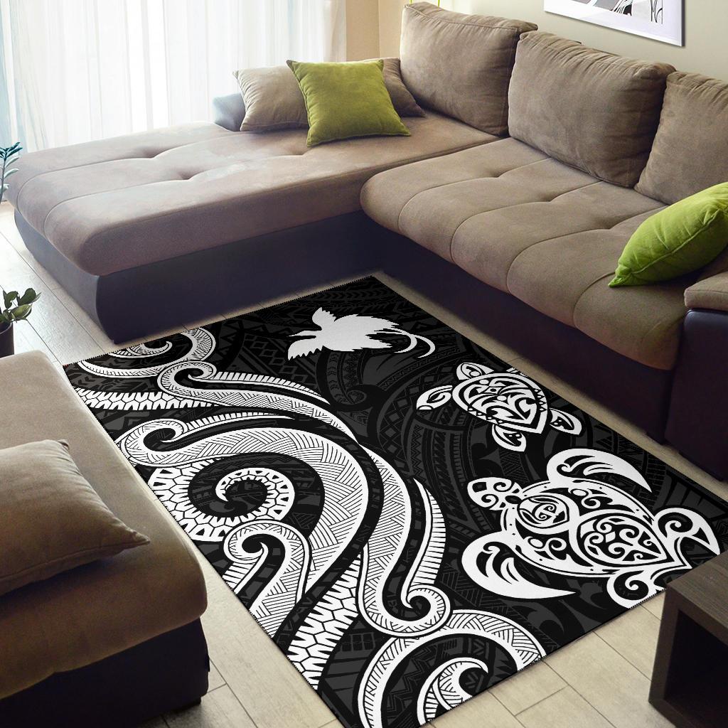 Papua New Guinea Area Rug - White Tentacle Turtle - Polynesian Pride