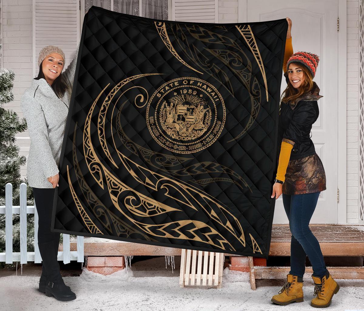 Hawaii Premium Quilt - Gold - Frida Style - Polynesian Pride